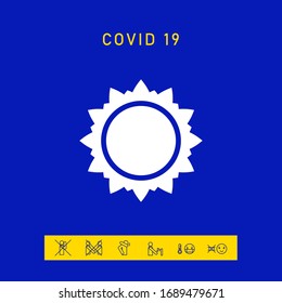 Símbolo de icono Sun. Elementos gráficos para el diseño