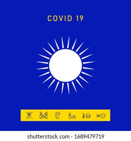 Sun icon symbol. Graphic elements for your design