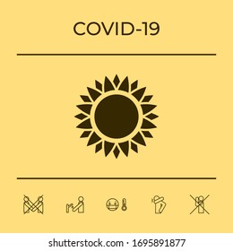 Símbolo de icono Sun. Elementos gráficos para el diseño