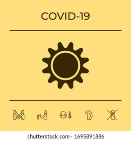 Sun icon symbol. Graphic elements for your design