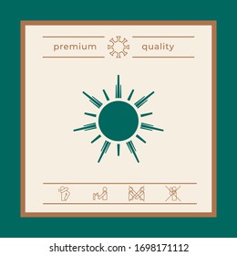 Sun icon symbol. Graphic elements for your design