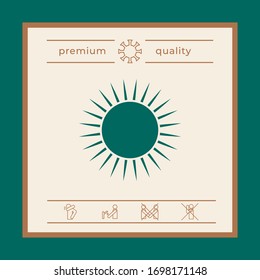 Sun icon symbol. Graphic elements for your design