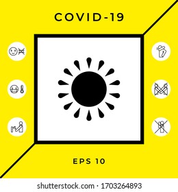 Sun icon symbol. Graphic elements for your design