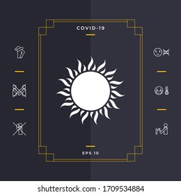 Símbolo de icono Sun. Elementos gráficos para el diseño