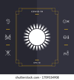 Sun icon symbol. Graphic elements for your design