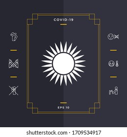 Sun icon symbol. Graphic elements for your design