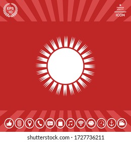 Símbolo del icono Sun. Elementos gráficos para su diseño