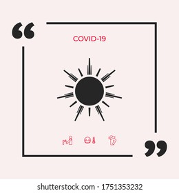 Sun icon symbol. Graphic elements for your design