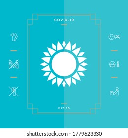 Sun icon symbol. Graphic elements for your design