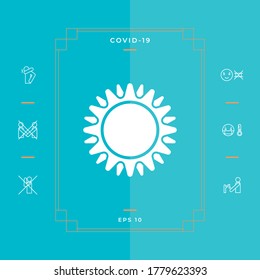 Símbolo del icono Sun. Elementos gráficos para su diseño