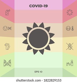 Símbolo del icono Sun. Elementos gráficos para su diseño