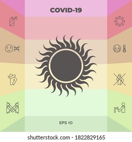 Sun icon symbol. Graphic elements for your design