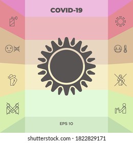 Símbolo del icono Sun. Elementos gráficos para su diseño