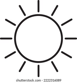Símbolo del icono Sol aislado en fondo blanco. vector de existencias