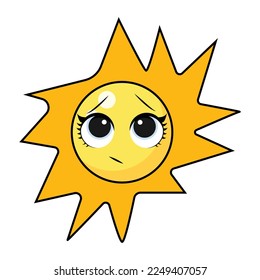 Sun icon symbol isolated on white backgorund. Vector stock