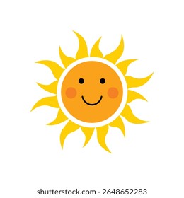 Sun icon symbol isolated on white backgorund. Vector stock