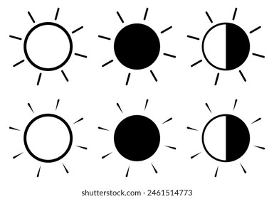 Sun icon symbol sun phase illustration.