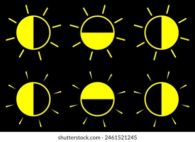 Sun icon symbol sun phase illustration.