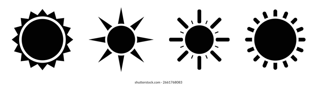 Sun icon symbol set simple design