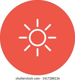 The Sun  Icon. A symbol the sky on white isolated background.The wheather line. Sunny sign.