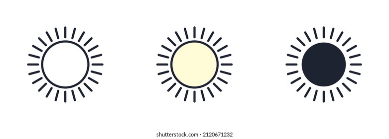 Plantilla de símbolo de icono de Sun para la ilustración vectorial de la colección de diseño gráfico y web