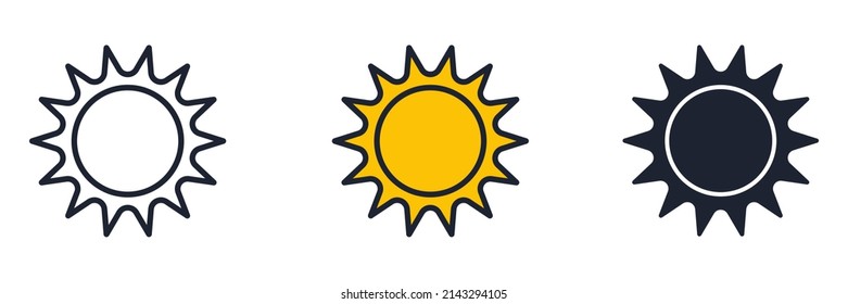 sun icon symbol template for graphic and web design collection logo vector illustration