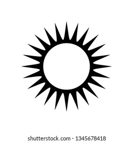 sun icon and symbol vector with black and white. for decoration and logo element. tribal tattoo art style
