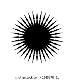 sun icon and symbol vector with black and white. for decoration and logo element. tribal tattoo art style