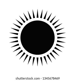 sun icon and symbol vector with black and white. for decoration and logo element. tribal tattoo art style