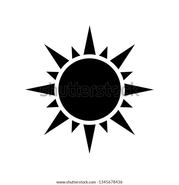 Sun Icon Symbol Vector Black White Stock Vector Royalty Free