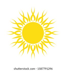 Sun icon symbol vector design logo illustration. Sun design for weather, summer, spring.