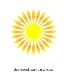 símbolo del icono del sol logotipo de diseño del vector ilustración plana