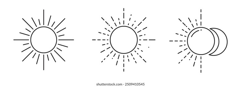 Ilustración vectorial de símbolo de icono de sol