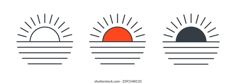 Sun icon symbol vector illustration isolated on white background
