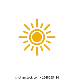 Sun icon symbol vector on white background