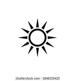 Sun icon symbol vector on white background