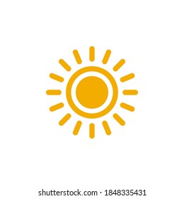 Símbolo de icono de Sun vector sobre fondo blanco