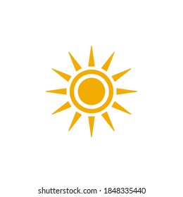 Sun icon symbol vector on white background
