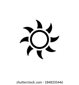 Sun icon symbol vector on white background
