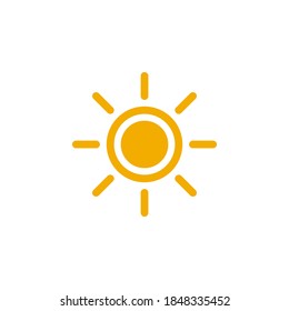 Símbolo de icono de Sun vector sobre fondo blanco