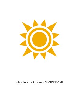 Sun icon symbol vector on white background