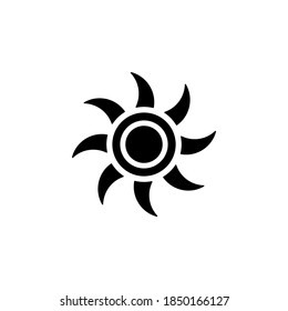 Sun icon symbol vector on white background
