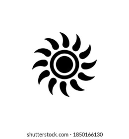 Sun icon symbol vector on white background