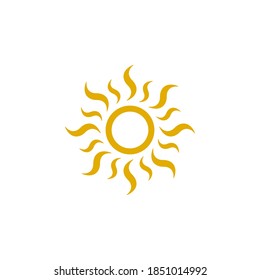Sun icon symbol vector on white background