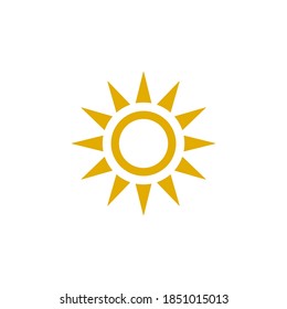 Símbolo de icono de Sun vector sobre fondo blanco