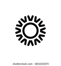 Sun icon symbol vector on white background