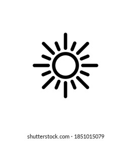 Sun icon symbol vector on white background