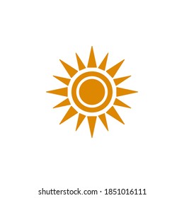 Símbolo de icono de Sun vector sobre fondo blanco