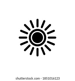 Sun icon symbol vector on white background