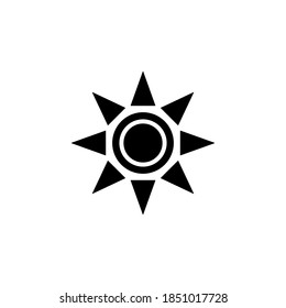 Sun icon symbol vector on white background